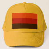 70s Retro 3 Gestreept  Kleurenpatroon Trucker Pet (Voorkant)