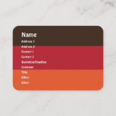 70s Retro 3 Gestreept  Kleurenpatroon Visitekaartje (Voorkant)