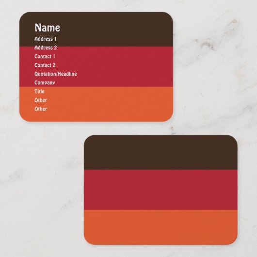 70s Retro 3 Gestreept  Kleurenpatroon Visitekaartje (Voorkant / Achterkant)