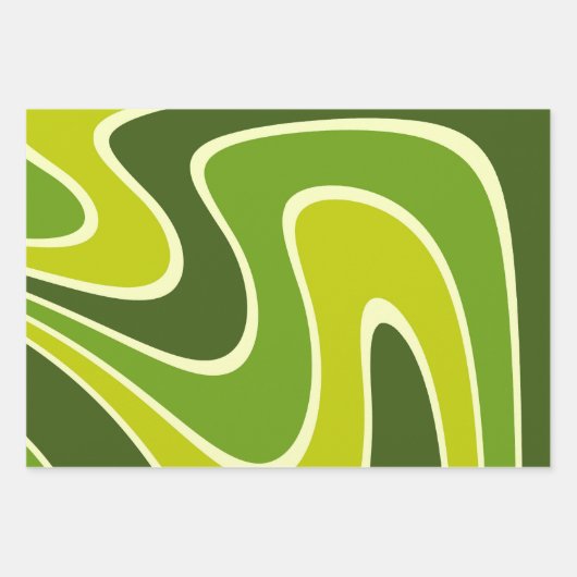 70s Retro Abstract Lava ontwerp Inpakpapier Vel (Voorkant 3)