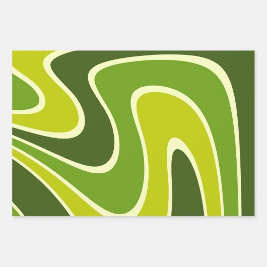 70s Retro Abstract Lava ontwerp Inpakpapier Vel (Voorkant 2)