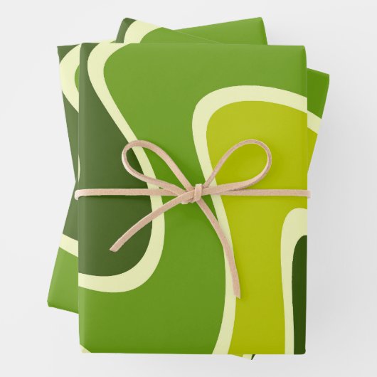 70s Retro Abstract Lava ontwerp Inpakpapier Vel (In situ)