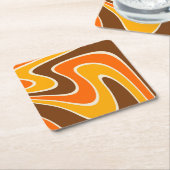 70s Retro Abstract Lava ontwerp Kartonnen Onderzetters (Schuin)
