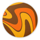 70s Retro Abstract Lava Ontwerp Keramische Knop (Voorkant)