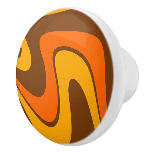 70s Retro Abstract Lava Ontwerp Keramische Knop (Rechts)