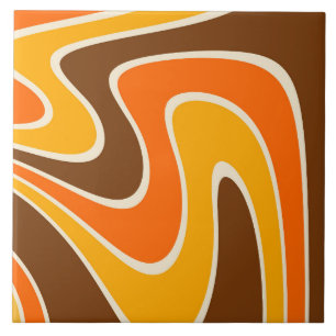 70s Retro Abstract Lava ontwerp Tegeltje