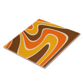 70s Retro Abstract Lava ontwerp Tegeltje (Zijkant)