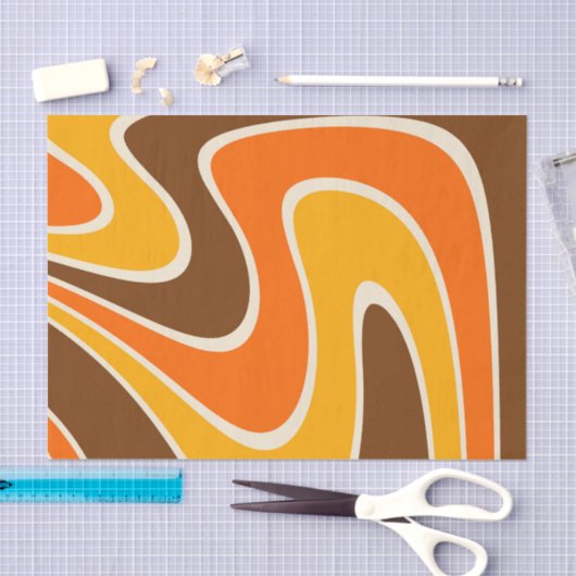 70s Retro Abstract Lava ontwerp Tissuepapier (Craft)