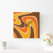 70s Retro Abstract Lava ontwerp Vierkante Klok (Huis)