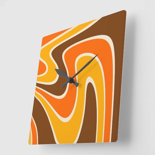 70s Retro Abstract Lava ontwerp Vierkante Klok (Hoek)