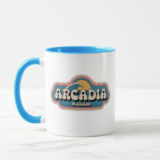 70s Retro Arcadia Michigan  Koffie Mok (Links)
