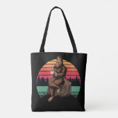 70s Retro Bigfoot & koffie Tote Bag (Achterkant)