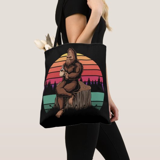 70s Retro Bigfoot & koffie Tote Bag (Dichtbij)