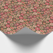 70s Retro Bloem Patroon Cadeaupapier (Hoek)