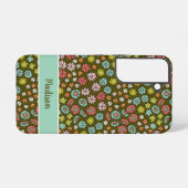 70s Retro Bloem Personalized Samsung Galaxy Hoesje (Achterkant horizontaal)