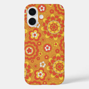 70s Retro Bloemen iPhone 16 Hoesje