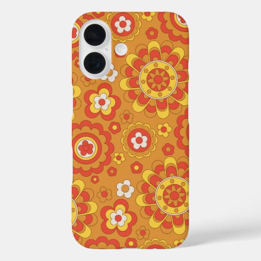 70s Retro Bloemen Case-Mate iPhone Case (Achterkant)