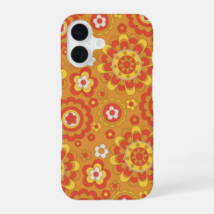 70s Retro Bloemen iPhone 16 Hoesje