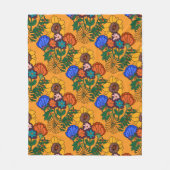 70s Retro Bloemengeel - Midden eeuw moderne botan Fleece Deken (Voorkant)