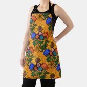 70s Retro Bloemengeel - Midden eeuw moderne botan Schort (Insitu)