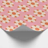 70s Retro bloemstroompatroon backgroundretro, 70 Cadeaupapier (Hoek)