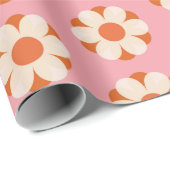 70s Retro bloemstroompatroon backgroundretro, 70 Cadeaupapier (Rol Hoek)