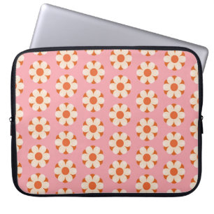 70s Retro bloemstroompatroon backgroundretro, 70 Laptop Sleeve