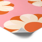 70s Retro bloemstroompatroon backgroundretro, 70 Poster (Hoek)