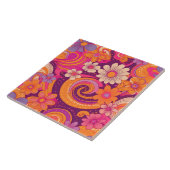 70s retro-bloemtiel tegeltje (Zijkant)