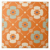 70s retro-bloemtiel tegeltje (Voorkant)