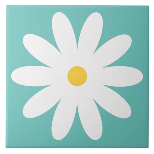 70s retro-bloemtiel tegeltje (Voorkant)