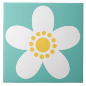 70s retro-bloemtiel tegeltje (Voorkant)