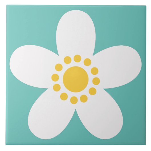 70s retro-bloemtiel tegeltje (Voorkant)