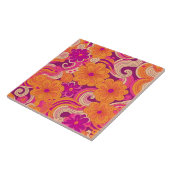 70s retro-bloemtiel tegeltje (Zijkant)