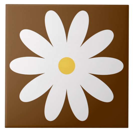 70s retro-bloemtiel tegeltje (Voorkant)