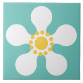 70s retro-bloemtiel tegeltje (Voorkant)