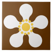 70s retro-bloemtiel tegeltje (Voorkant)