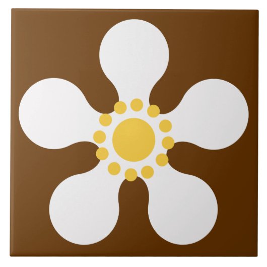 70s retro-bloemtiel tegeltje (Voorkant)