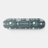 70's Retro Blue Square Comp Skateboard (Horizontaal)