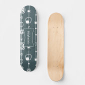 70's Retro Blue Square Comp Skateboard (Voorkant)