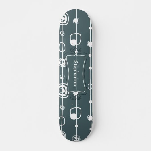70's Retro Blue Square Comp Skateboard (Voorkant)