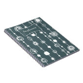 70's Retro Blue Squares 1950 spiraal Notitieboek (Rechterzijde)