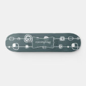 70's Retro Blue Squares Old School Skateboard (Horizontaal)
