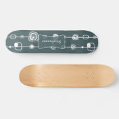 70's Retro Blue Squares Old School Skateboard (Horizontaal)