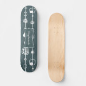 70's Retro Blue Squares Old School Skateboard (Voorkant)