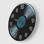 70s Retro Blue Vinyl Record Grote Klok (Hoek)