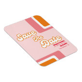70s Retro blush roze sinaasappel groovy bewaar de  Magneet (Rechterzijde)
