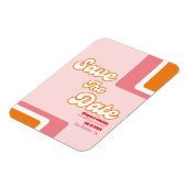 70s Retro blush roze sinaasappel groovy bewaar de  Magneet (Linkerzijde)
