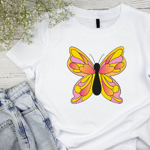 70's Retro Butterfly T-shirt voor dames