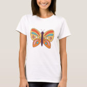 70's Retro Butterfly Vrouw Basic T-shirt (Voorkant)